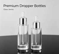 Flacon compte-gouttes rond en verre ambré avec bulbe en caoutchouc transparent, flacon liquide anti-UV pour huile essentielle, service de logo personnalisé disponible
