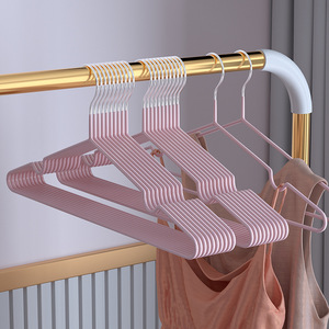 Lot de 10 cintres métalliques antidérapants sans trace, robustes, pour l'organisation de la chambre à coucher et le gain de place domestique - Product Image 1