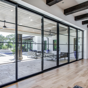 DAIYA 3 panels entrance sliding doors aluminum glass doors with <strong>lock</strong> and <strong>grills</strong> - Product Image 1