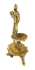 Accueil et festif décoratif métal Diya fleur en forme de plusieurs couleurs moderne Diwali Diya laiton Diya meilleur pour Pooja article utilisé - Product Image 4