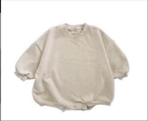 เสื้อผ้าเด็กอ่อนแขนยาวสีพื้นผ้าสเวตเชิ้ตสำหรับคลานในช่วงฤดูใบไม้ร่วง - Product Image 2