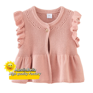 Pull-over en tricot de couleur unie <span class=keywords><strong>pour</strong></span> bébé fille, de haute qualité, écologique, personnalisé, automne, 100% coton, AUSTINBELLA 2140 - Product Image 2