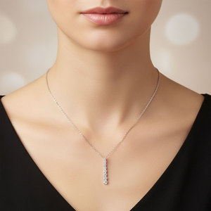 High Quality Handmade Elegant OL Fine Jewelry Manufacturer Export 18K <b>Solid</b> White <b>Gold</b> Real Natural Diamond <b>Pendant</b> Necklace - Product Image 3