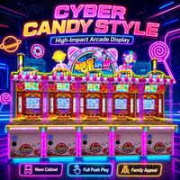 Borne d'arcade à prix d'usine pour centres de divertissement familial (FEC) avec 5 joueurs, connectable, utilisable avec machine à poussoir de pièces et machine d'arcade