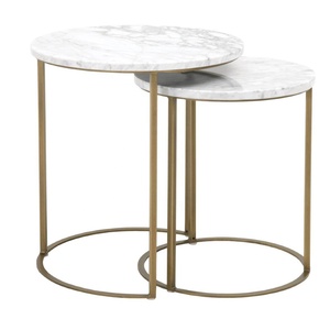 Juego de mesa de centro redonda moderna Margot con taburete para el hogar y otomana de acero inoxidable, altura ajustable, tamaño personalizado - Product Image 6