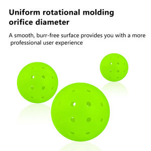 Balle d'entraînement de pickleball en PE à 48 trous, 74 mm, 26 g, vert néon, durable, <span class=keywords><strong>pour</strong></span> entraînement en plein air, club, entraînement, accessoire de récréation - Product Image 2