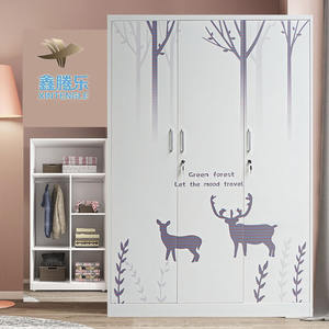 <span class=keywords><strong>Armario</strong></span> de Acero de 3 Puertas Personalizable, Mueble Moderno para Dormitorio, <span class=keywords><strong>Armario</strong></span> Metálico de Uso Generalizado para Guardar Ropa de Bebés y Niños, Vestidores - Product Image 1