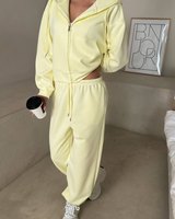Ensemble 2 pièces décontracté imprimé grande taille OEM, survêtement respirant à capuche et pantalon de jogging en coton French Terry pour femme, collection automne