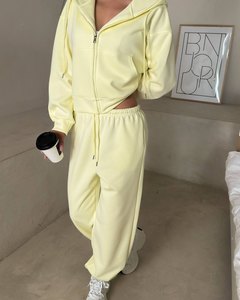 Ensemble 2 pièces OEM nouveau design grande taille ample avec sweat à capuche zippé et pantalon de survêtement en coton French Terry pour femme - Product Image 4