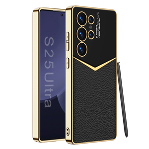 Nuevo estilo Jazzy aplicable para <span class=keywords><strong>Samsung</strong></span> S25 S24 S23 funda de teléfono móvil de cuero PU galvanizado con funda trasera suave de TPU anticaída - Product Image 1