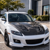 Kap Mesin Depan Serat Karbon Kompatibel Dengan Mazda RX-8 RX8 SE3P 2003-2012 Model REA Berventilasi Penutup Langsung Pabrik