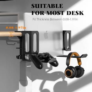 Support de bureau multifonctionnel réglable en métal pour ordinateur portable, manette de jeu, casque de jeu, support de rangement suspendu sur le côté du bureau - Product Image 6