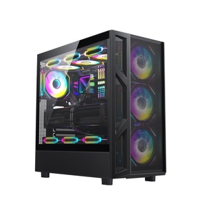 Boîtier pour <span class=keywords><strong>PC</strong></span> de jeu personnalisé Boîtier pour <span class=keywords><strong>PC</strong></span> de jeu noir Étuis pour ordinateur de la tour intermédiaire ATX Étuis pour tours en verre trempé - Product Image 3