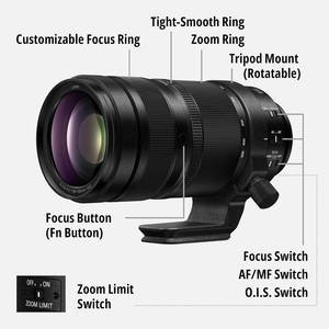 Objectif ultra-téléobjectif Panasonic S Series 100-500mm F5-F7.1 à monture L - Appareil photo hybride avec capteur CMOS S-R100500 - Product Image 6