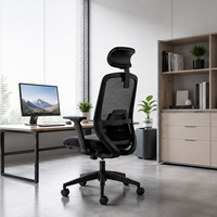Chaise de bureau exécutive ergonomique en tissu maillé pivotante, design moderne, dossier mi-haut réglable, pour hôtel