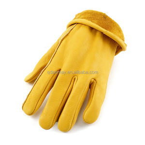 Guantes de Trabajo de Piel de Vacuno con Costuras Plegadas Exquisitas, Puño Elástico Ajustable, Sin Forro, para Operaciones Mecánicas de Precisión - Product Image 2