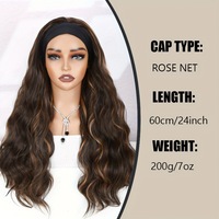gros instantané Wear Cap perruque cheveux synthétiques boucles profondes imprimé léopard bandeau perruque pour les femmes noires