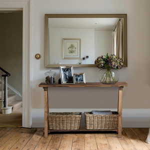 Farmhouse <strong>Console</strong> <strong>Tables</strong> for Living Room, 43.3" Solid Wood 2-Tier <strong>Sofa</strong> <strong>Table</strong>, Rustic Hallway <strong>Table</strong> for Entryway, Natural - Product Image 6