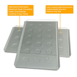 Plaque de cuisson perforée en alliage d'<span class=keywords><strong>aluminium</strong></span> pour 18 moules à tartelettes, moule à fond de tartelette croustillante, plaque de cuisson pour four de boulangerie - Product Image 3