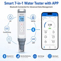Testeur de qualité de l'eau numérique 7 en 1, type stylo, multiparamètres, pH, TDS, EC, salinité, ORP, étanche IP67, pour aquarium, hydroponie