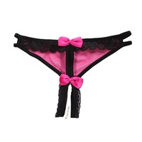 Lingerie pour femmes, culottes sans couture, string perlé, tanga ouvert, sexy, polyester pour femmes adultes, tricot uni teint, G-STRING taille basse