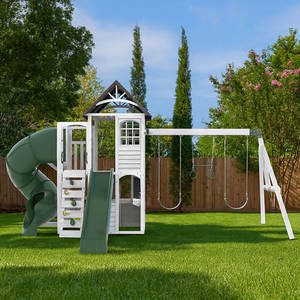 Certified Children Wood Outdside Playhouse Wooden Playground Equipment Supply Outdoor <b>Garden</b> Swing <b>Sets</b> Play Ground for <b>Kids</b> - Product Image 3