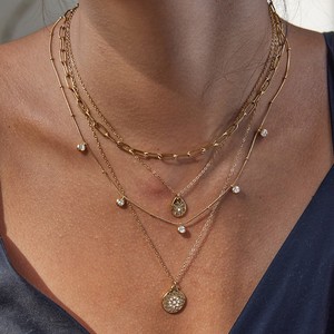 Stainless Steel Rhinestone <b>Star</b> Pendant Necklace Multi Layer Collarbone Chain For Party Jewelry Geometric <b>Design</b> - Product Image 2