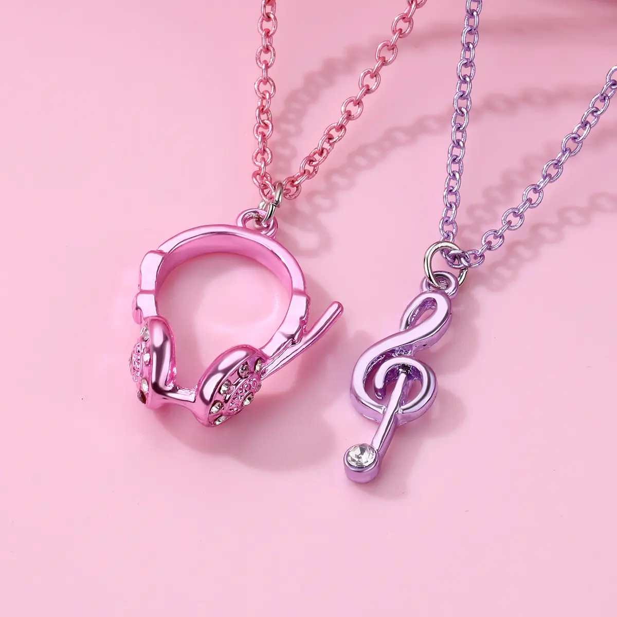 Collar De Mejor Amigo Children musical note headset Charm Pendant BFF Necklace for Best Friend Girls Valentine's Day Gift