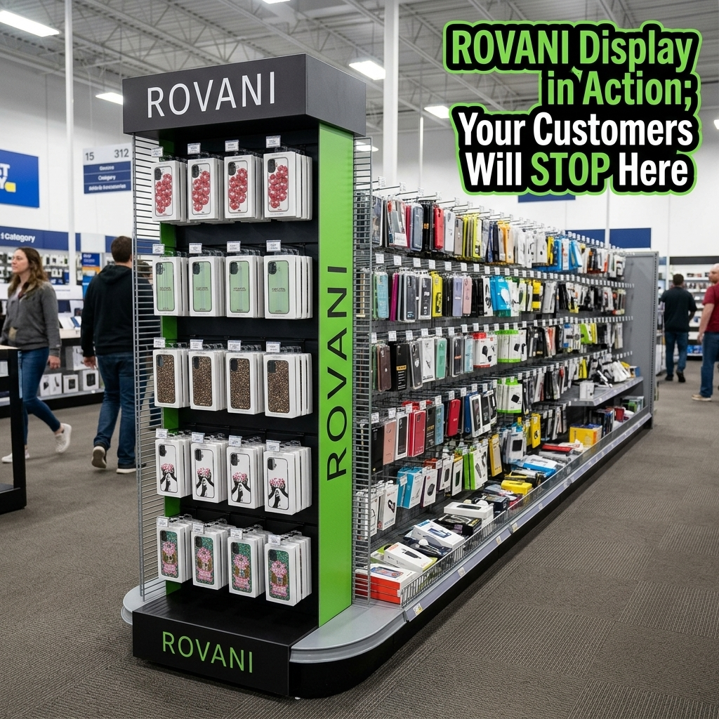 Custom PVC Floor Standing Retail Display Rack for Phone Cases Mobile Accessories Display Stand with Brand Logo — view 2