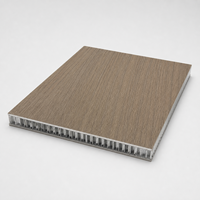 Panneau en aluminium nid d'abeille à grain de bois gris chaud personnalisé pour revêtement mural intérieur