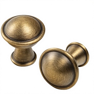<b>Antique</b> <b>Brass</b> Cabinet <b>Door</b> <b>Knobs</b> Easy Push & Pull Easy Installation Handmade Decorative Hardware Items <b>Knob</b> For Modern Home - Product Image 1