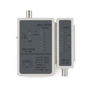 Probador - dispositivo para comprobar la continuidad de cables RJ45 y RG58, fácil manejo, pantalla analógica, incluye conectores - Product Image 1