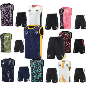 高品质定制快干足球训练背心足球羽状聚酯足球背心带网眼训练围兜夏季套装 - Product Image 1