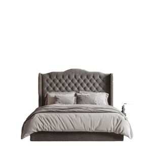 เตียงเก็บผ้ากำมะหยี่เฟอร์นิเจอร์บ้านดีไซน์อังกฤษที่ทันสมัยมีกระดุมขนาดคิงไซส์ - Product Image 1