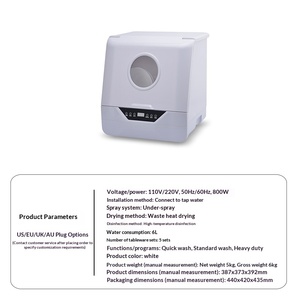 <span class=keywords><strong>Lavavajillas</strong></span> Eléctrico de Sobremesa para el Hogar, 800W, Plástico, Capacidad para 5 Juegos, No Requiere Instalación, Totalmente Automático e Inteligente - Product Image 5