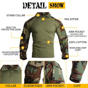 Emersongear-Vêtements tactiques de camouflage G3 personnalisés, uniforme de pantalon de chemise, uniforme de combat, Multicam, genouillères