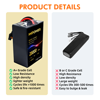 Batterie de drone 51,8 V 14S 28000 mAh, taux de décharge 10C, batterie au lithium solide pour hélicoptère avec connecteur XT60