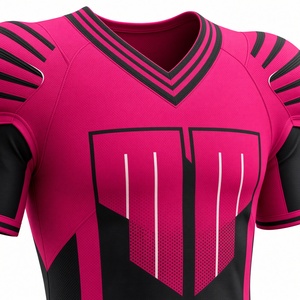 <span class=keywords><strong>ชุด</strong></span>เสื้อฟุตบอลอเมริกันสีชมพู-ดำ แขนสั้นสำหรับผู้ชาย ทรงเข้ารูป พิมพ์ลายแบบซับลิเมชั่น ระบายเหงื่อได้ดี - Product Image 4