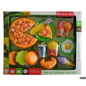 Juego de comida de juguete para niños, 20 piezas, para cocinar, juego de rol, juguete educativo - Product Image 1