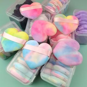 Borlas de Maquillaje en Forma de Corazón Más Vendidas, Coloridas, de Terciopelo Suave, para Polvo Suelto, Marca Privada - Product Image 5