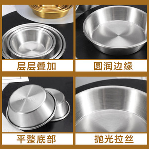 Plat à condiments rond en acier inoxydable 304 pour barbecue, sauces, vinaigre - Product Image 5