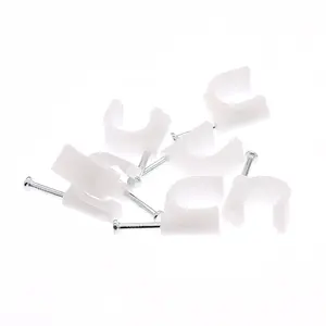 Electrical Round Cable Wire Wall Clip Plastic Cable Clip Wire Cord Fastener Telephone Line Tie Fixer Organizer Wall Clamp