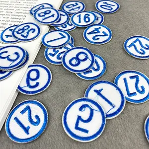 Milieuvriendelijke Geborduurde Woord School Nummer Kleding Handdoek Nummer Label Borduren Aantal Doek Sticker