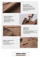 Apron Kanvas Poliester Katun Tanpa Lengan Tahan Lama dan Kuat, Tali Bahu Dapat Disesuaikan, Banyak Kantong untuk Tukang Kayu dan Pengrajin