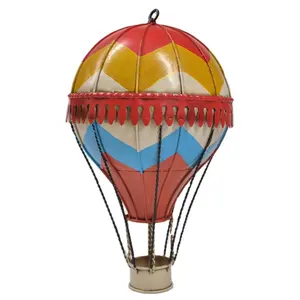 Artesanal de metal mini balão de ar quente, modelo para itens decorativos, enfeites de natal em aço, design de teto