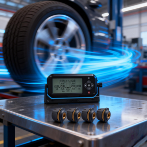 Système TPMS numérique externe CXT pour véhicules lourds, 2 ou 4 roues, avec alarme en temps réel, alimentation solaire, 433,92 MHz, pour semi-remorques et bus, fabriqué en Chine - Product Image 1