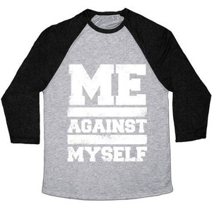 Maglietta da baseball unisex Tri-Blend Me Against Myself (White Ink) - Product Image 1