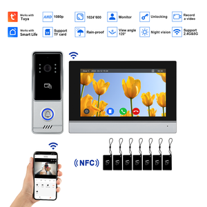 Nuevo <span class=keywords><strong>Videoportero</strong></span> con Monitor Táctil IPS de 7 Pulgadas, Cámara Impermeable IP65, <span class=keywords><strong>Kit</strong></span> de Timbre para el Hogar, App Tuya / Desbloqueo NFC - Product Image 2