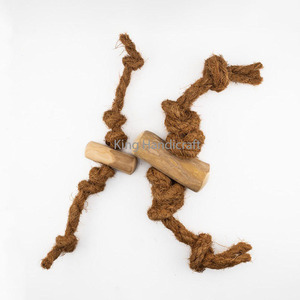 Natural Coffee Wood Tug Toy with Durable Coir <b>Rope</b> Eco-Friendly Dog Chew Toy for Aggressive Chewers Dental Care Wholesale - Product Image 4