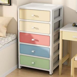 Cajonera de plástico de 5 niveles multicolor, unidad organizadora para dormitorio, cocina, habitación infantil, tipo vertical - Product Image 1